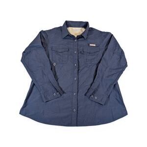 Columbia PFG XL Navy Vented Fishing Shirt Button Frontnt